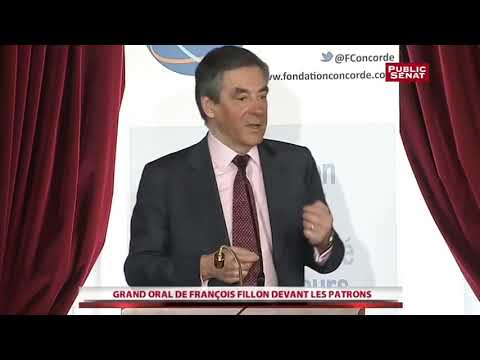 François Fillon face aux patrons Retraites par points Public Sénat Fondation Concorde 10 mars